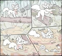 canid canine colbycat fennec_fox feral forest fox helpless hi_res imminent_death male mammal mud plant scarf sinking solo stuck tree true_fox