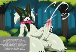 absurd_res ahe_gao ai_generated anthro balls big_balls big_penis bodily_fluids cum cum_strand cumshot detailed_background ejaculation erection foreskin forest fur generation_9_pokemon genital_fluids genitals girly glans green_body heart hellsonger hi_res huge_balls huge_cock humanoid_genitalia humanoid_penis long_penis looking_pleasured male mammal masturbation meowscarada narrowed_eyes navel nintendo open_mouth orgasm orgasm_face outside penile penile_masturbation penis plant pokemon pokemon_(species) shrub sitting solo sweat thick_penis thick_thighs tongue tongue_out tree vein veiny_penis white_body