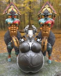 big_breasts big_penis breasts cleavage female huge_breasts huge_cock hyper hyper_belly hyper_penis mag_(warframe) mfoxe mfoxe1 penis pregnant ready_to_pop styanax_(warframe) tagme thick_thighs warframe wide_hips