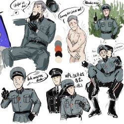 chinese_text colonel_von_krieger military military_uniform nazi schutzstaffel soldier the_long_long_holiday yaoi