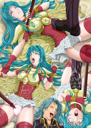 defeated eirika_(fire_emblem) fire_emblem fire_emblem:_the_sacred_stones gore stepped_on stepped_on_front stepping_on_chest stepping_on_female tagme valter_(fire_emblem) weapon