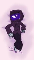 black_clothing clothing dakimakura_design harley_sawyer object_head poppy_playtime poppy_playtime_(chapter_4) the_doctor_(poppy_playtime) tv untied_tie