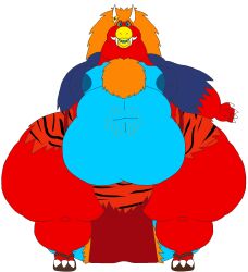 alythewolfcat anthro asian_mythology balls belly belly_hair big_balls big_belly big_bulge body_hair bulge chest_hair clothed clothing demon east_asian_mythology fangs genitals hairy_balls hi_res horn horn_jewelry horn_ring huge_balls huge_belly huge_bulge huge_thighs hyper hyper_balls hyper_bulge hyper_genitalia hyper_thighs japanese_mythology jewelry lambo_ameyama lambozilla lizard male mythology oni overweight overweight_male red_body red_scales reptile ring_(jewelry) scales scalie skimpy solo teeth thick_thighs yokai