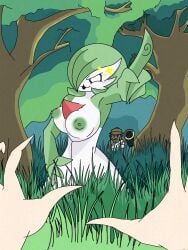 forest forest_background forest_sex gardevoir gardevoir/gardevoir pokemon pokemon_(species) pov pov_eye_contact pov_hands trainer