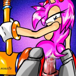 amy_rose angelbreed anus ass breasts cum cum_in_pussy cum_inside disembodied_penis female green_eyes hedgehog male nipples nokcix penis pussy sega sonic_(series)