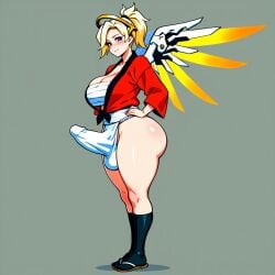 1futa ai_generated ass ass big_ass big_breasts big_butt breasts erection erection_under_clothes erection_under_loincloth fundoshi fundoshi_futanari fundoshilover101 futanari happi_(clothing) huge_ass huge_butt loincloth mercy overwatch sarashi