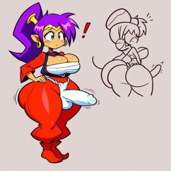 2futas ai_generated ass ass big_ass big_breasts big_butt breasts erection erection_under_clothes erection_under_loincloth fundoshi fundoshi_futanari fundoshilover101 futanari happi_(clothing) huge_ass huge_butt loincloth sarashi shantae shantae_(character) valbun_style