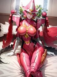 ai_generated chichiue_pendragon huge_breasts kikai_sentai_zenkaiger robot_girl super_sentai witch_hat zenkai_magine