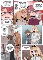 2girls color comic ellie_(impunderneath) english_text female impunderneath original original_character possessed possession