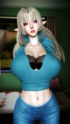 1girls 2025 3d 4k bed bedroom belly belly_button big_breasts blue_eyes blue_hair bra breasts breasts_bigger_than_head cartethyia_(wuthering_waves) chromatic_aberration cleavage clothed clothing crashbanditkut curvaceous curvaceous_female curvaceous_figure depth_of_field elf elf_ears eyebrows eyelashes eyeliner eyeshadow female female_focus hair hands hi_res high_resolution highres hourglass_figure hourglass_figured_female jeans legs light-skinned_female light_skin lips long_ears long_eyelashes long_hair looking_at_viewer makeup mascara mature mature_female multicolored_hair navel navel_piercing piercing solo solo_female solo_focus standing straight thick thick_thighs thighs topwear virt-a-mate virtamate white_hair window wuthering_waves