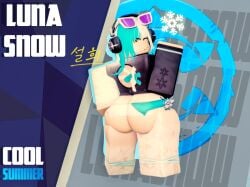 1girls 2026 3d ass back background big_ass black_headphones blue_hair brown_eyes character_name female female_only hand_on_ass hand_on_own_ass headphones heterochromia light-skinned_female light_skin long_sleeves looking_at_viewer looking_back luna_snow luna_snow_(cool_summer) luna_snow_(marvel_rivals) marvel marvel_rivals neyzii roblox robloxian short_hair sleeves smile snowflake solo standing sunglasses sunglasses_on_head swimsuit thick_thighs thighs topwear two-tone_hair white_hair wink