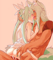 blush cum frey_(rune_factory) leon_(rune_factory) long_hair rune_factory rune_factory_4 sex tied_hair twintails