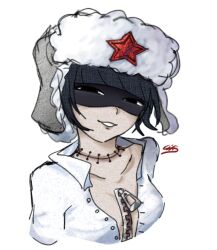 2025 artist_upload bigoldstinker breasts cleavage high_quality highres ibispaint_(artwork) ibispaintx littlebigplanet looking_at_viewer medium_breasts oc original original_artwork original_character sackgirl self_upload sfw short_hair smiling transparent_background