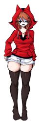 2025 artist_self-insert artist_upload bigoldstinker breasts cleavage hoodie ibispaint_(artwork) ibispaintx mask medium_breasts oc original original_artwork original_character self_insert self_upload sfw short_hair thick_thighs thighhighs thighs transparent_background