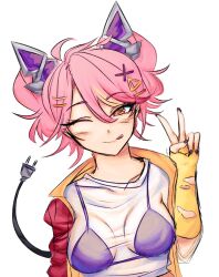 2024 artist_upload bigoldstinker bikini blush breasts catgirl cleavage high_quality highres ibispaint_(artwork) ibispaintx looking_at_viewer medium_breasts oc original original_artwork original_character see_through_shirt self_upload sfw short_hair smile smiling_at_viewer tongue tongue_out transparent_background