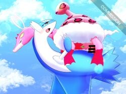 blue_body blue_skin blush bodily_fluids censor_bar censored censored_genitalia cloud duo enamorus enamorus_(therian_form) english_text erection female female_penetrated feral flying generation_3_pokemon generation_8_pokemon genital_fluids hi_res ineffective_censorship latios legendary_pokemon legless male male/female male_penetrating male_penetrating_female multicolored_body multicolored_skin nintendo orange_eyes penetration penile penile_penetration penis_in_vagina phoenix_peregrine pink_body pink_skin pokemon pokemon_(species) reptile scalie sex signature sky skyscape tears text turtle two_tone_body two_tone_skin vaginal_fluids vaginal_penetration white_body white_skin yellow_sclera