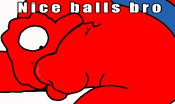 1_eye animated anthro anus ball_play balls bouncing_balls candy dessert fatello food food_creature genitals gummy_(food) gummy_creature jelly_defense living_candy male male/male nakeilyar penis red_body text wilt_(nakeilyar)