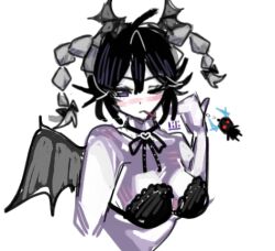 2023 artist_upload bigoldstinker blush blushing_at_viewer braids breasts choker cleavage demon demon_wings gargoyle hairclip hairclips ibispaint_(artwork) ibispaintx lingerie looking_at_viewer medium_breasts medium_hair neutral_expression oc original original_artwork original_character self_upload sfw sketch succubus wink winking winking_at_viewer