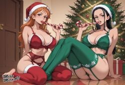 nami (one piece) from christmas by meromeroai