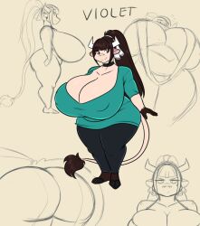 1girls 2d 2d_(artwork) 2d_artwork anthro anthro_female artjwink big_breasts bovine breasts breasts_bigger_than_head brown_hair brown_hair_female choker cow_ears cow_girl cow_horns cow_tail digital_drawing_(artwork) digital_media_(artwork) enormous_breasts female female_focus female_only furry furry_female furry_only jwinkz large_breasts long_hair long_hair_female ponytail ponytail_female reference reference_image reference_sheet shortstack shortstack_female solo solo_female solo_focus tail thick_thighs thighs thighs_bigger_than_head violet_(jwinkz)