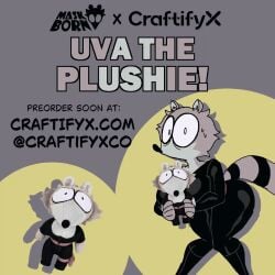 1girls animated animated_gif anthro anthro_female anthro_only big_tail diegutan female female_only furry furry_female furry_only gif oc original_character plushie promo promotional_art tail uva_the_raccoon