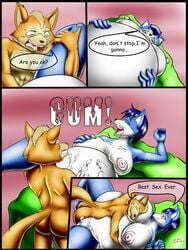 anthro breasts canine comic cum enema female fox green_eyes inflation krystal nintendo nipples nude penetration pussy ssjshadowx star_fox vaginal_penetration video_games