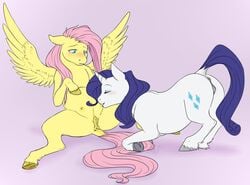 2012 anus ass bent_over breast_sucking breasts cartoonlion crotchboobs cutie_mark duo equine female feral feral_on_feral fluttershy_(mlp) friendship_is_magic hair hooves horn horse my_little_pony nipple_bite pegasus pink_hair pony purple_hair pussy rarity_(mlp) unicorn wing_boner wings yuri