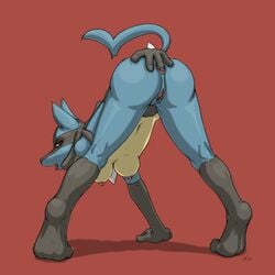 1girls all_fours anal anal_fingering anthro anus ass breasts canine female female_lucario fingering fur furry hindpaw insertion looking_at_viewer lube lucario masturbation nipples nude orgasm paws penetration pokemon pokemon_(species) pussy red_eyes solo wet yellowpower