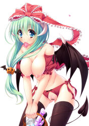 breasts censored cleavage kagiyama_hina nipples pussy tail thighhighs touhou wings yayoi_and_nagi