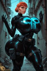 punisher (rachel cole) from marvel by bythebrokenone