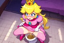 ai_generated castle peeing princess_peach toilet