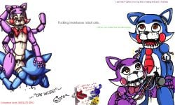 1boy 1boy1girl 1girls animatronic animatronics black_cum black_tears blue_body bow_tie bowtie brother brother_and_sister brown_eyes brown_eyes_female brown_eyes_male candy_(fnac) cindy_(fnac) cock cum damaged dick digital_drawing_(artwork) digital_media_(artwork) domestic_cat english_text fangame felid feline feline female female five_nights_at_candy's five_nights_at_freddy's fnaf furry furry_only hand_on_head incest incest_(lore) magenta_body male necktie nightmare_bonnie nightmare_chica_(fnaf) nightmare_foxy no-human no_breasts no_human no_humans oil oil_cum only_furry open_mouth penetration penis plain_background png red_bow_tie red_bowtie red_necktie red_tie riding_penis robot sex sibling_(lore) siblings simple_background sister sister_and_brother stated_incest tail text tie two_tone_body unknown_artist white_background wire wire_play wireplay wires