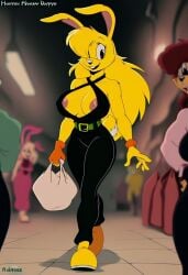 ai_generated female furry jazz_jackrabbit_(series) lori_jackrabbit self_upload shopping shopping_bag