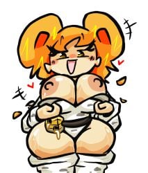 1girls areolae beehive big_breasts birch_tree breasts exposed_breasts flashing minecraft minecraft_anthro_block minecraft_block moyopoto3 orange_hair thighs