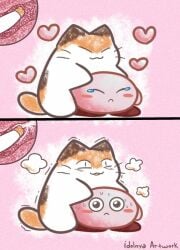 accidental_sex blush crying cum cum_inside erection gone_wrong hugging idolnya kirby kirby_(series) kirby_dreamland_3 nago_(kirby) penis shocked shocked_expression sweat x-ray