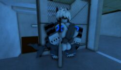 anthro balls baseball_bat breasts cock furry futanari intersex ravenuwu roblox shark sharkco tiger_shark