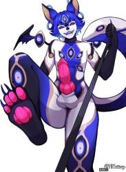 big_penis blue_hair commission furry furry_male furry_only male male_focus male_only mmaikory original original_character penis short_hair wolf wolf_boy wolf_ears