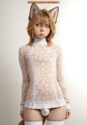 1boy ai_generated balls femboy furry meybekity nipples otoko_no_ko panties penis trap yaoi