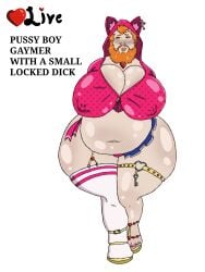 ass bottom_dad breasts busty_boy caseoh cat_ears chastity_device fag_daddy faggot faggot_daddy femdaddy garter garter_straps gay ginger heart heels hoodie huge_ass huge_breasts huge_butt huge_nipples huge_thighs livestream locked_penis male male_only penis pink_thong slutty slutty_daddy text thong tiny_penis tiny_skirt underwear yellow_heels