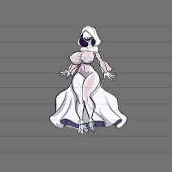 arsfromnowhere_(artist) big_breasts ghost ghost_girl gigantic_breasts huge_breasts monster_girl nightmare_waifu sharp_teeth sketch thick thick_ass