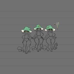 arsfromnowhere_(artist) big_breasts gigantic_breasts huge_bgeasts living_sex_toy monster_girl mushroom mushroom_girl mushroom_humanoid sketch thick thick_ass