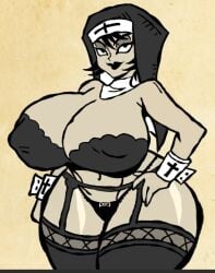 5_alguma_coisa big_ass big_breasts bikini bikini_top body bra brazilian brazilian_female carmesinho female hot jamily_(5_alguma_coisa) lingerie lingerie_panties nun nun_outfit original_character panties sex sexy_body thick_thighs