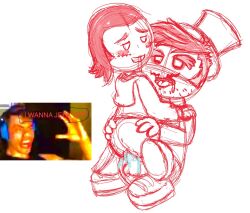 1boy adult big_head character_(papa_louie) circle_head flipline_studios gay_sex male papa_louie self_insert sex sketch skittlemilk90
