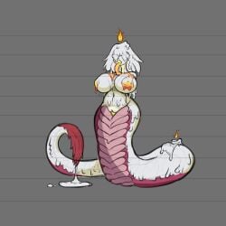 amputee arsfromnowhere_(artist) big_breasts candle candle_wax faceless faceless_female gigantic_breasts huge_bgeasts lamia long_tongue monster monster_girl pussy sketch snake tail thick thick_ass wax wax_girl wax_on_body
