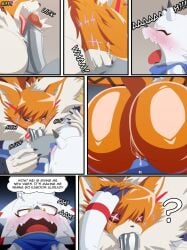 absurd_res anthro armor armored_boots ass balls bandai_namco bandana bed bedroom big_balls big_breasts big_butt big_penis blush body_armor breast_expansion breast_play breast_squish breasts cel_shading clawed_boots clothing comic digimon digimon_(species) digital_media_(artwork) digital_painting_(artwork) domestic_cat dominant dominant_female duo embarrassed english_text erection expansion fake_screencap featureless_breasts feelers felid feline felis female fur furniture gammamon gammamon_(ghost_game) gauntlets gauntlets_(weapon) genitals glans gloves grey_penis grey_stomach handwear hi_res huge_balls huge_cock kerchief kiffy_(artist) larger_female licking licking_penis maine_coon male male/female mammal meicrackmon meicrackmon_vicious_mode oral paizuri penile penis penis_lick penis_licking sex shaded size_difference smaller_male smirking_dom squish text titjob titjob tongue