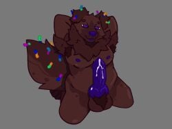 4:3 animal_genitalia animal_penis anthro balls bear biped bodily_fluids brown_bear canid canine canine_genitalia canine_penis canis cum digital_drawing_(artwork) digital_media_(artwork) digitigrade erection fur genital_fluids genitals hi_res hybrid knot knotted_penis male male_anthro mammal multicolored_body multicolored_fur musclegut muscular nipples penis solo ursine