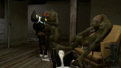 3d 3d_animation animated crossover female garry's_mod gif half-life half-life_(series) half-life_2 haydee haydee_(game) male male/female vortigaunt