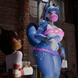 3d adri164 alley alleyway big_breasts furry krystal krystal_(dogzeela) krystal_(star_fox) prostitution skimpy skimpy_clothes star_fox surprised surprised_expression