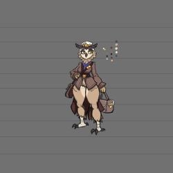 arsfromnowhere_(artist) big_breasts furry harpy huge_bgreasts monster_girl owl sketch wide_hips