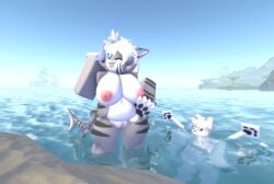 anthro beach changed_(video_game) female furry male ravenuwu roblox self_upload shark squid_dog_(changed) tiger_shark tiger_shark_(changed)